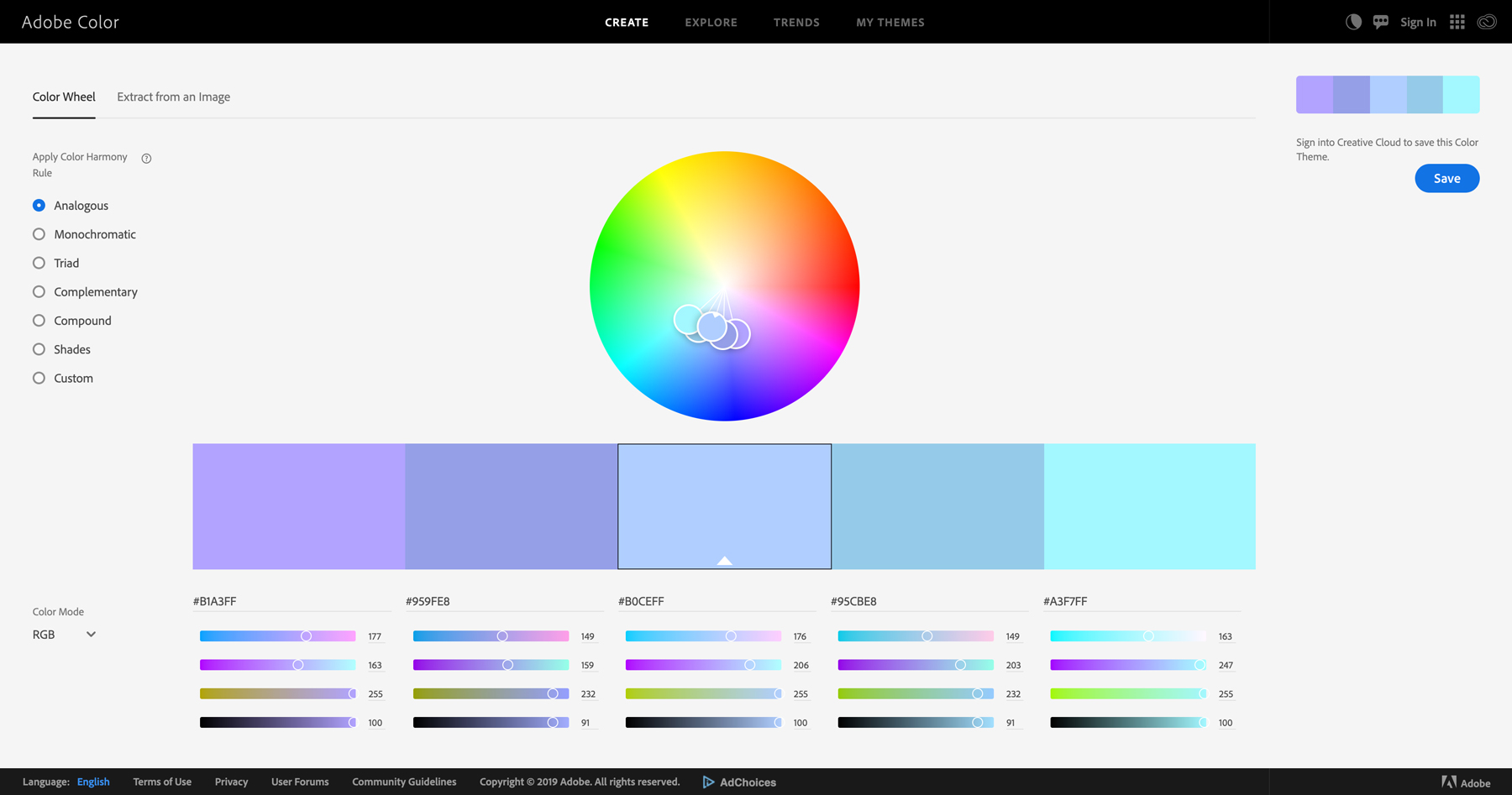 Adobe Color Screenshot