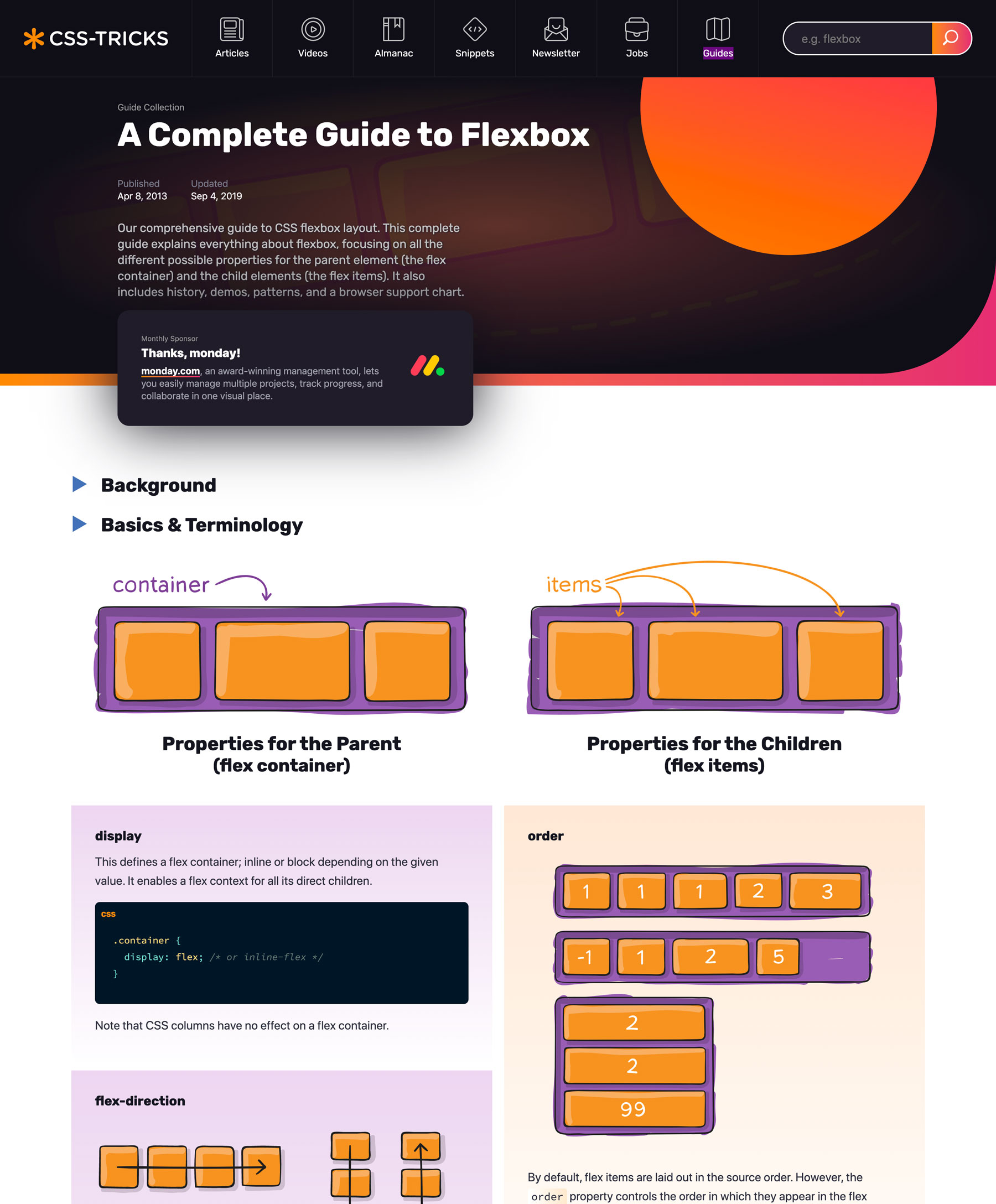 CSS-Tricks Guide to Flexbox Screenshot